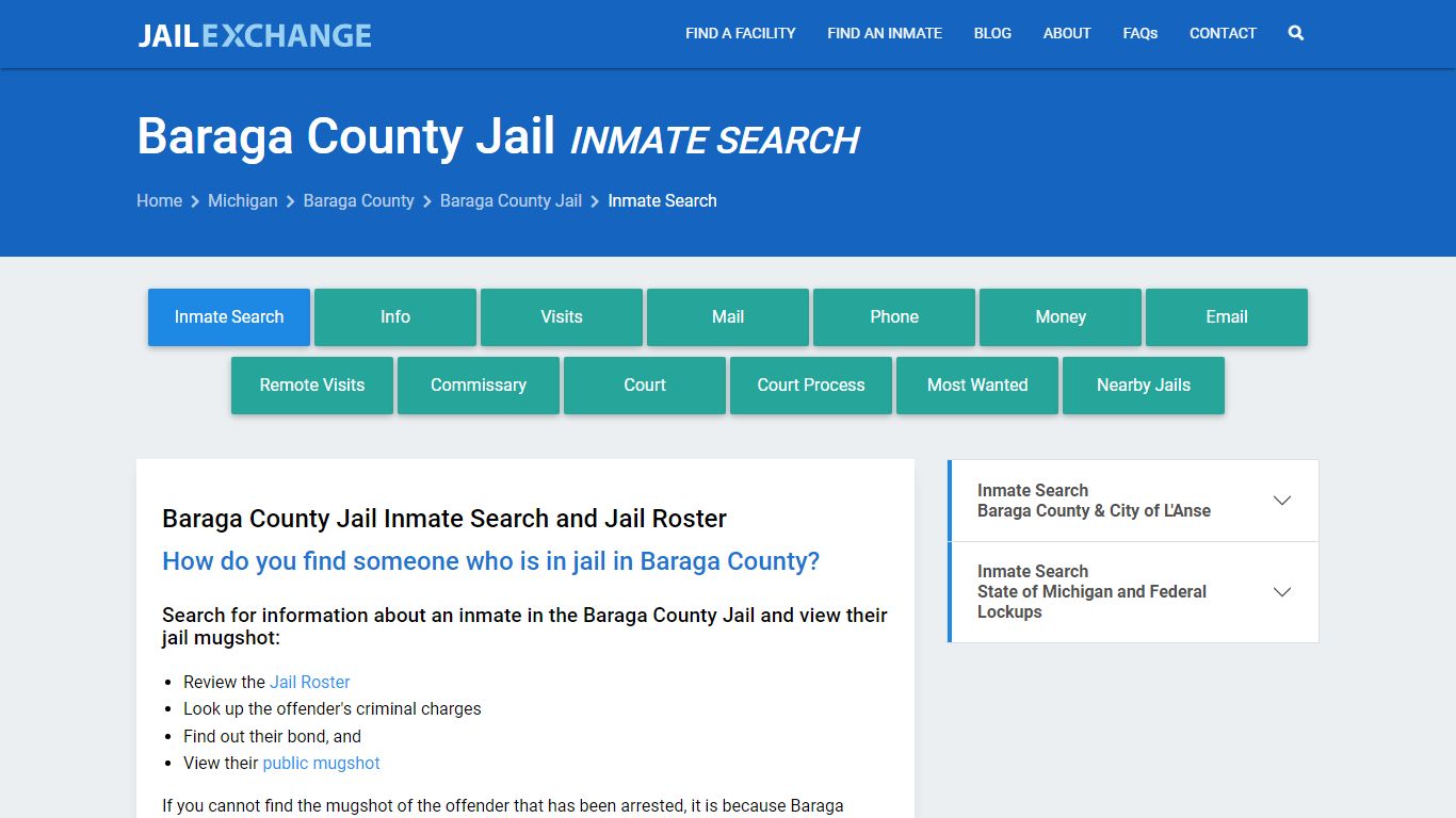 Inmate Search: Roster & Mugshots - Baraga County Jail, MI